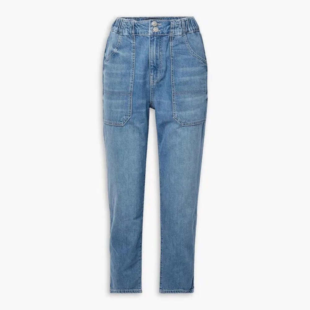 Veronica Beard Arya Cropped elastic High-Rise Straight-Leg Jeans 23241 - Picture 1 of 12